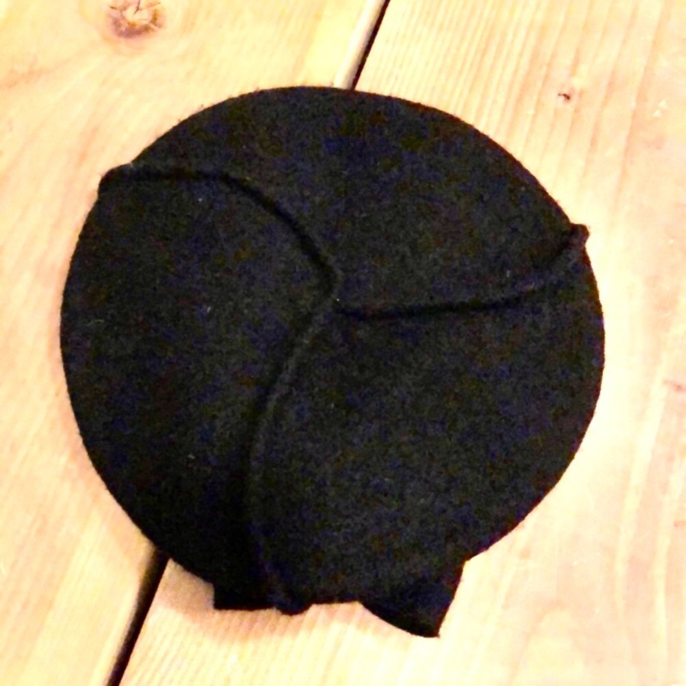 Anthropologie Black Wool Beret